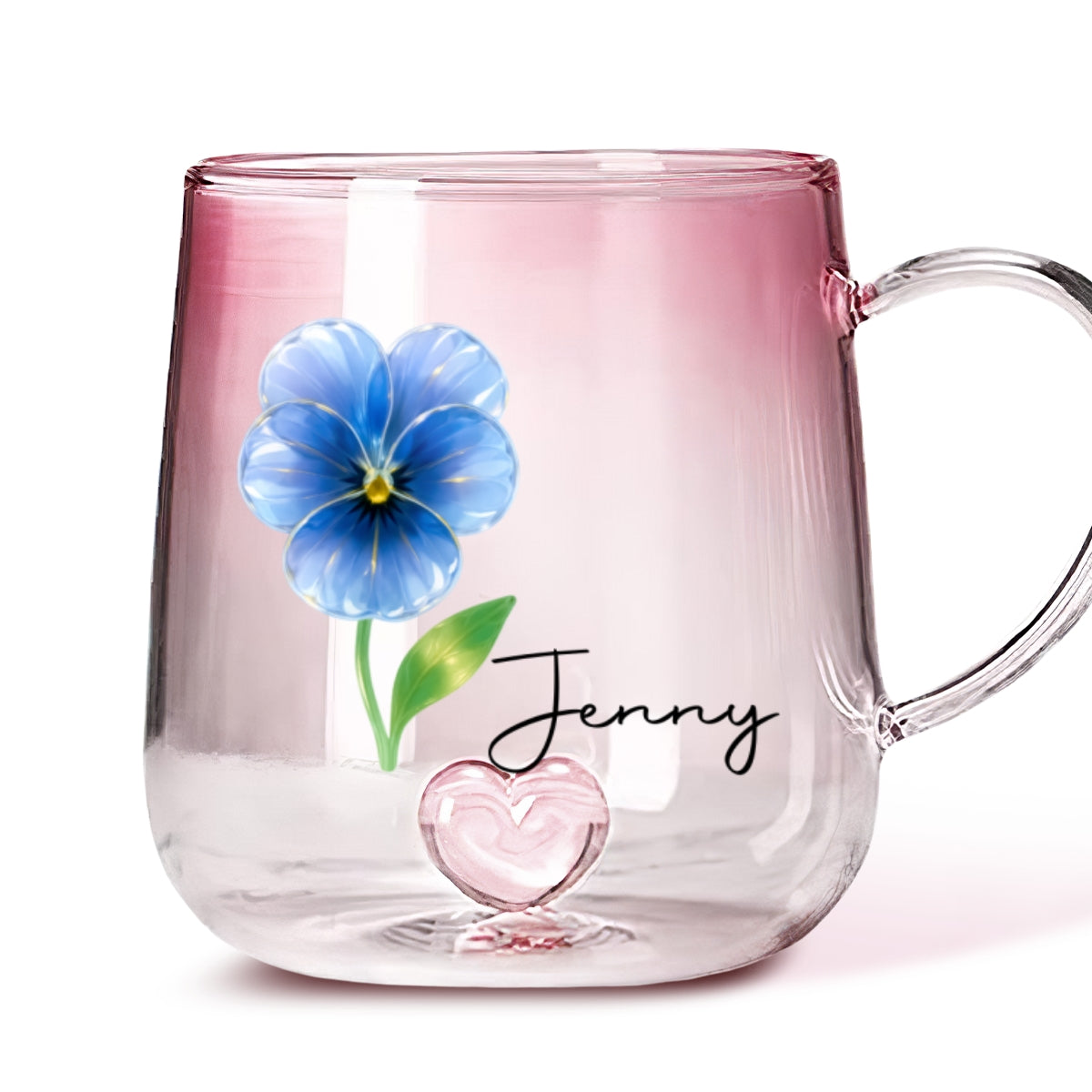 You Are The Most Beautiful Glass Flower - Personalized Custom Pink Gradient Glass Mug