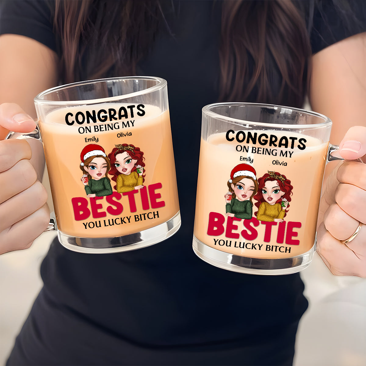 You Lucky Bitch -  Personalized Custom Glass Mug