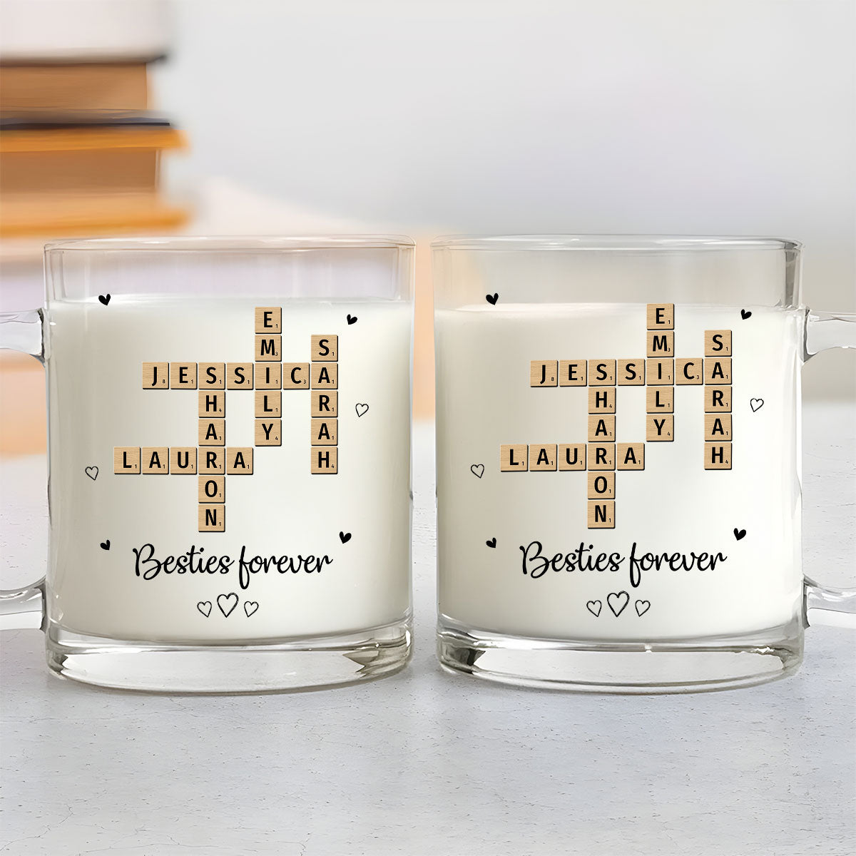 Grandkids Sisters Besties Coworkers Crossword Puzzle - Personalized Custom Glass Mug