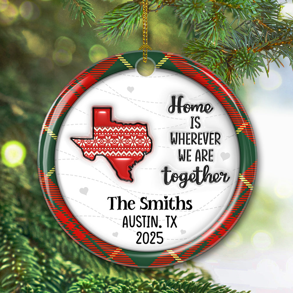 We Are Together Family - Personalized Custom 3D Inflated Effect Ceramic Ornament