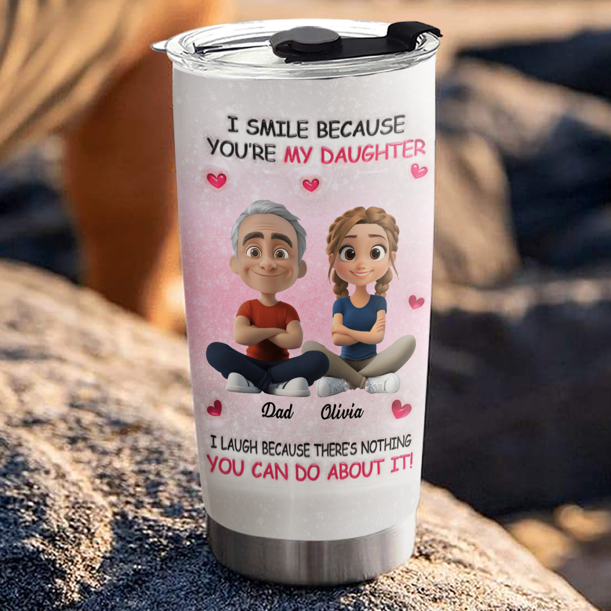 For Daughter - Personalized Custom 3D Inflated Effect Tumbler