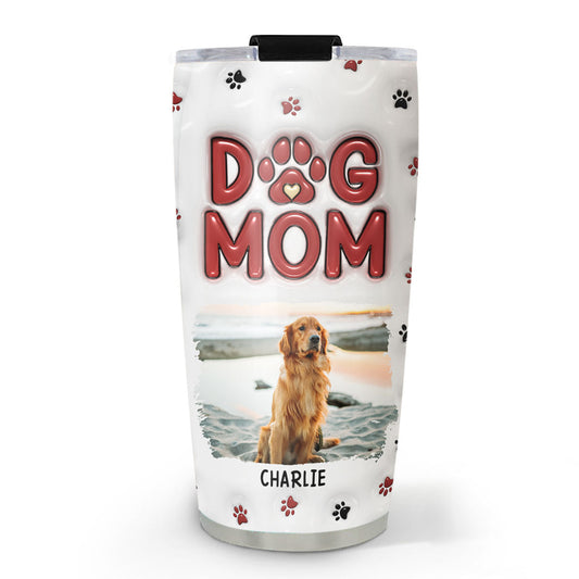 Lovely Dog Mom Photo - Personalized Custom 3D Inflated Effect Tumbler