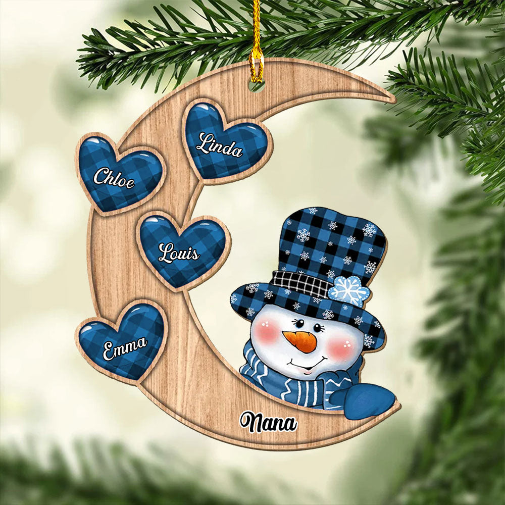 Christmas Snowman - Personalized Custom 3D Inflated Effect Wood Ornament