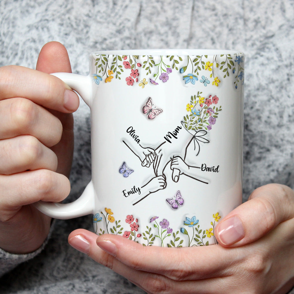 Her Hands Hold My Heart - Personalized Custom 3D Inflated Effect Mug