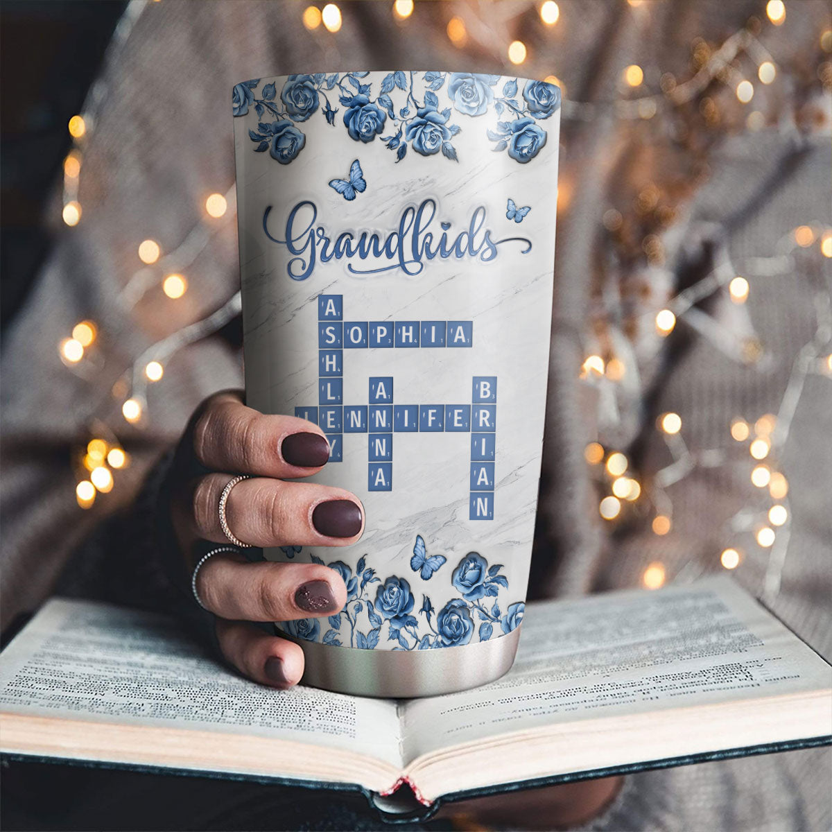 Flower Grandkids - Personalized Custom 3D Inflated Effect Tumbler