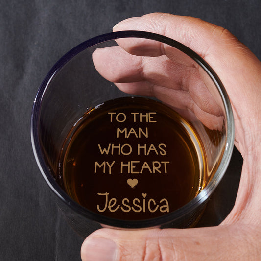 Who Has My Heart - Personalized Custom Engraved Whiskey Glass