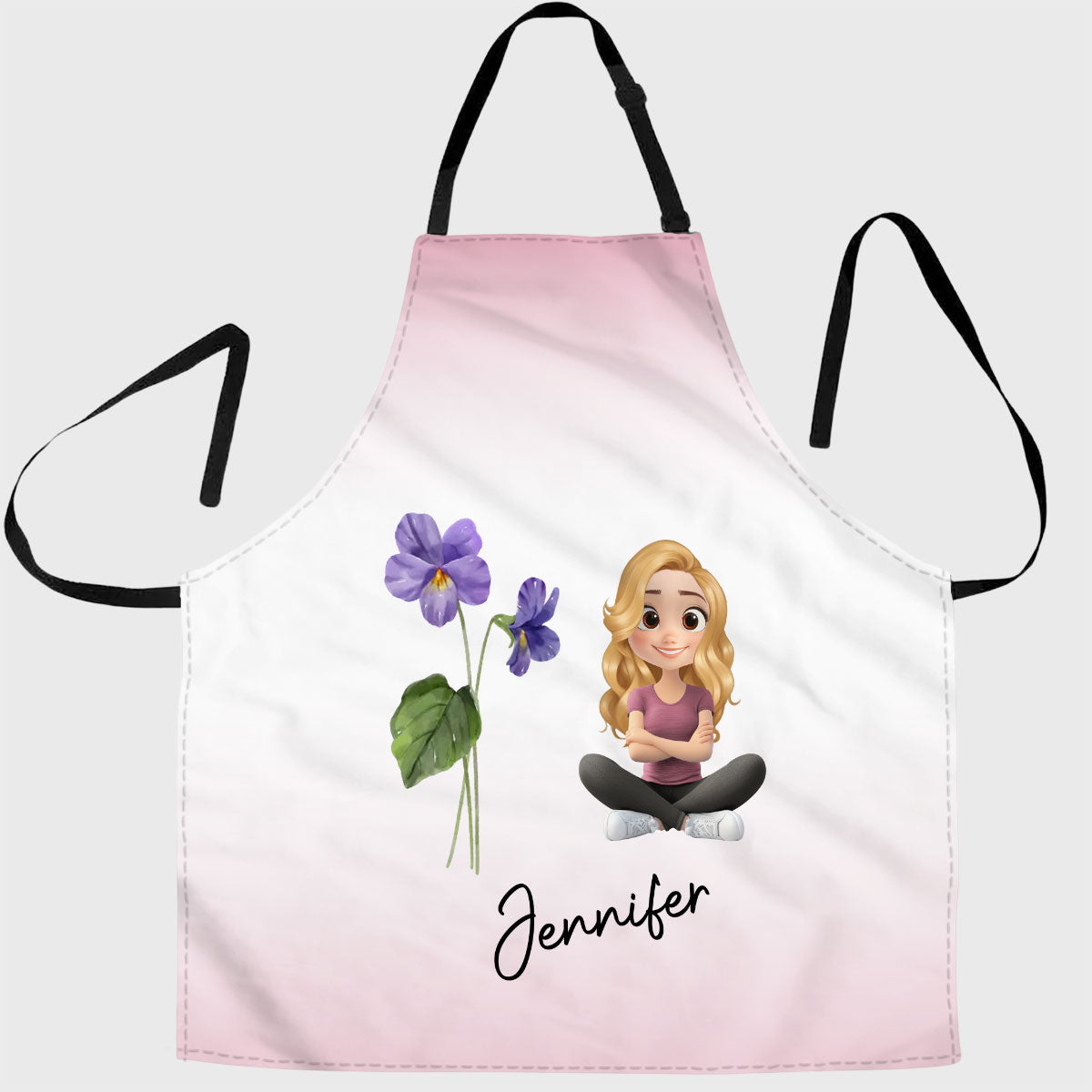 Lovely Girl Flower - Personalized Custom Apron