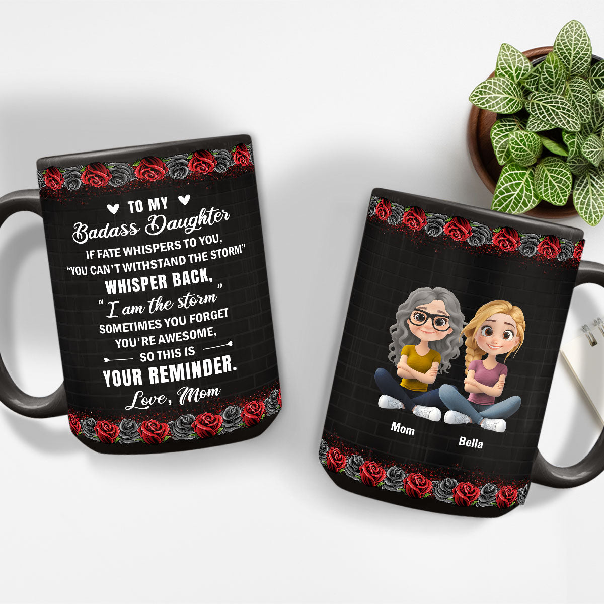 To My Badass Daughter - Personalized Custom Coffee Mug