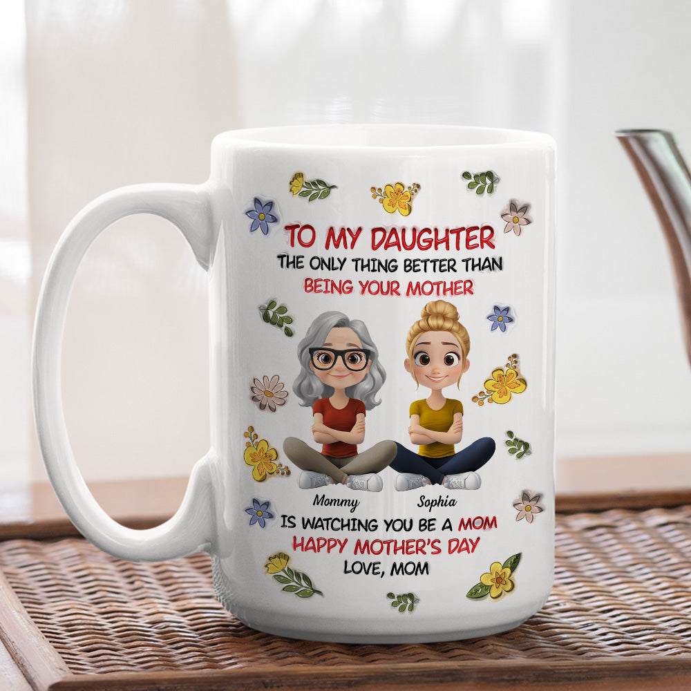To My Daughter With Love - Personalized Custom 3D Inflated Effect Mug
