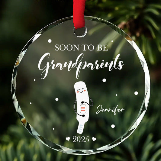 Pregnancy Announcement - Personalized Custom Glass Ornament