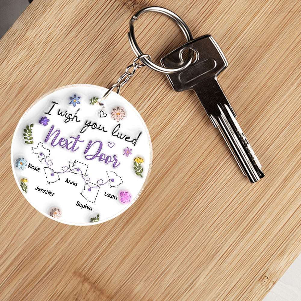 I Wish We Lived Closer - Personalized Custom 3D Inflated Effect Acrylic Keychain