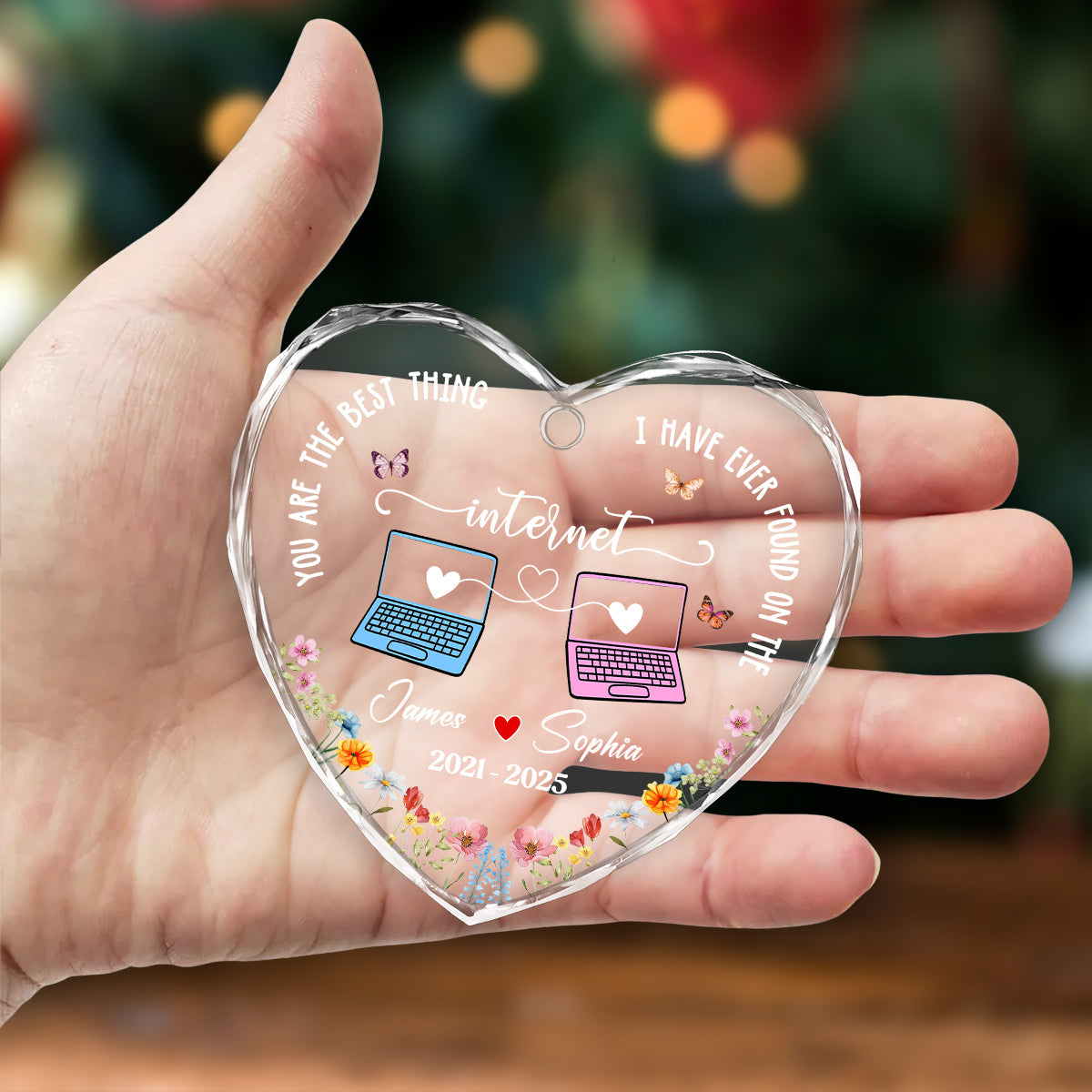 Online Lover - Personalized Custom Glass Ornament