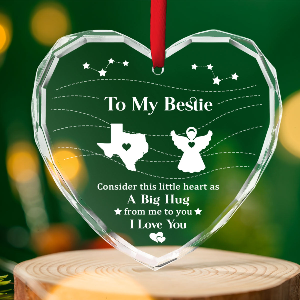 Big Hug To My Sisters - Personalized Custom Glass Ornament