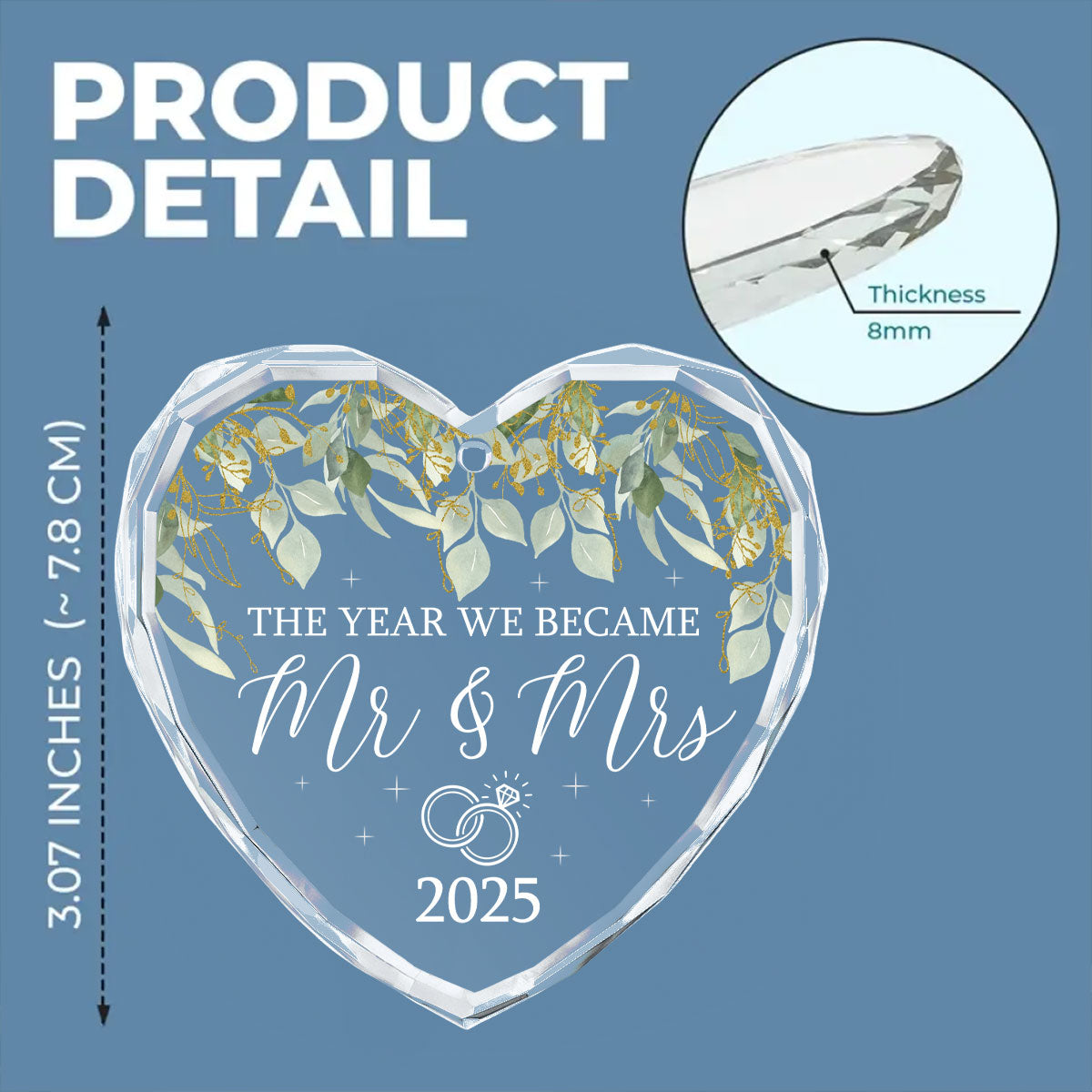 We Became Mr And Mrs - Personalized Custom Glass Ornament