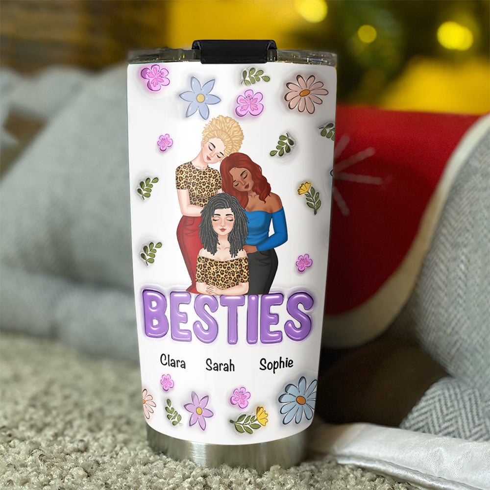 You And Me Besties Forever - Personalized Custom 3D Inflated Effect Tumbler