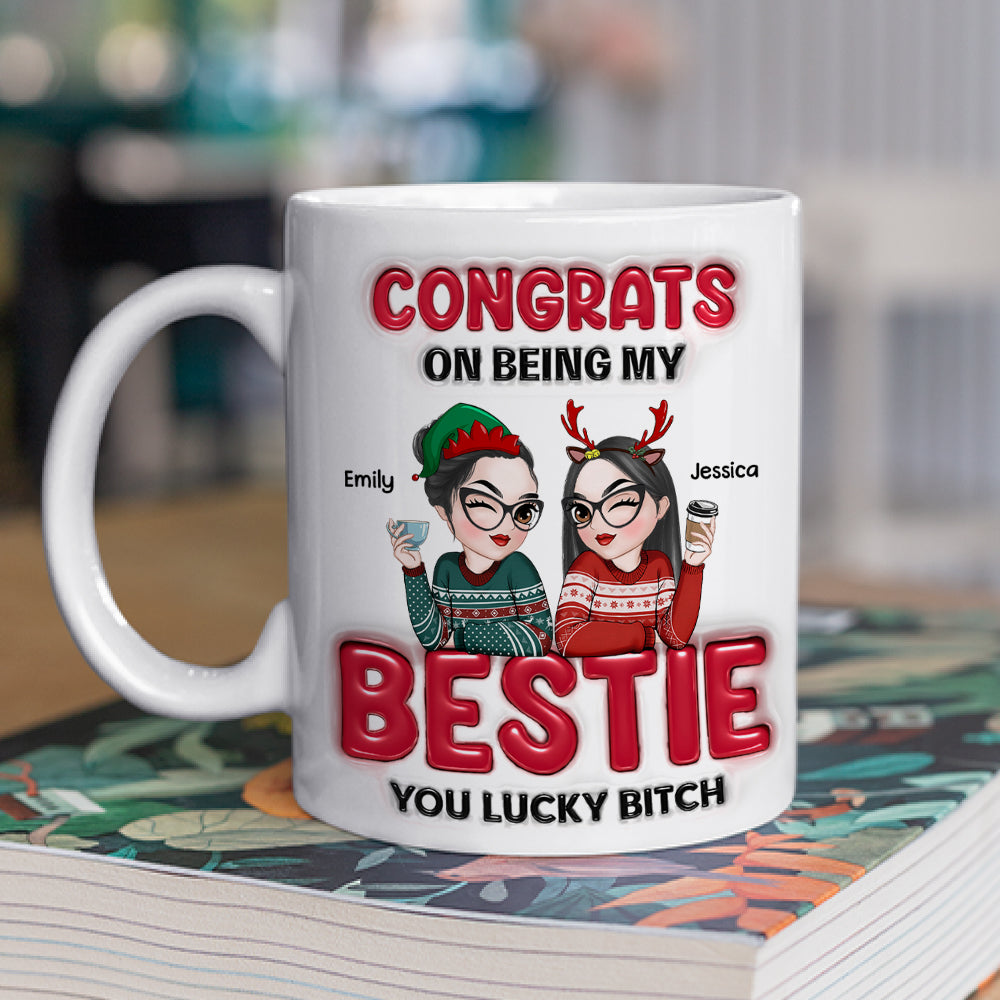 Congrats My Bestie - Personalized Custom 3D Inflated Effect Coffee Mug