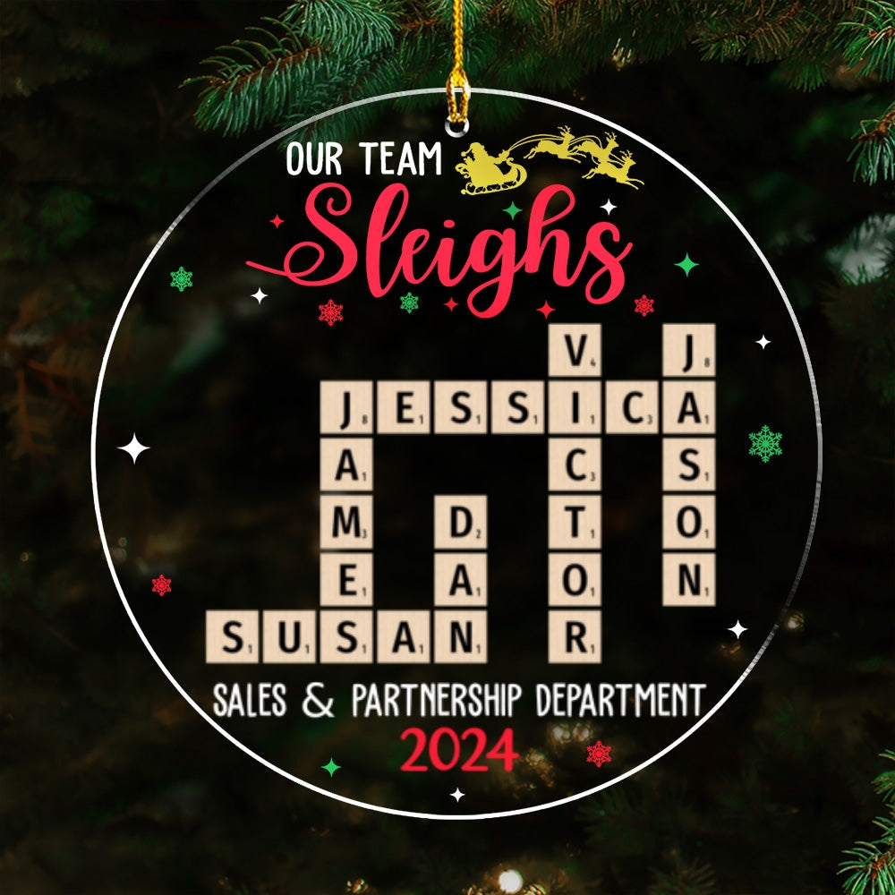 Team Sleighs - Personalized Custom Acrylic Ornament