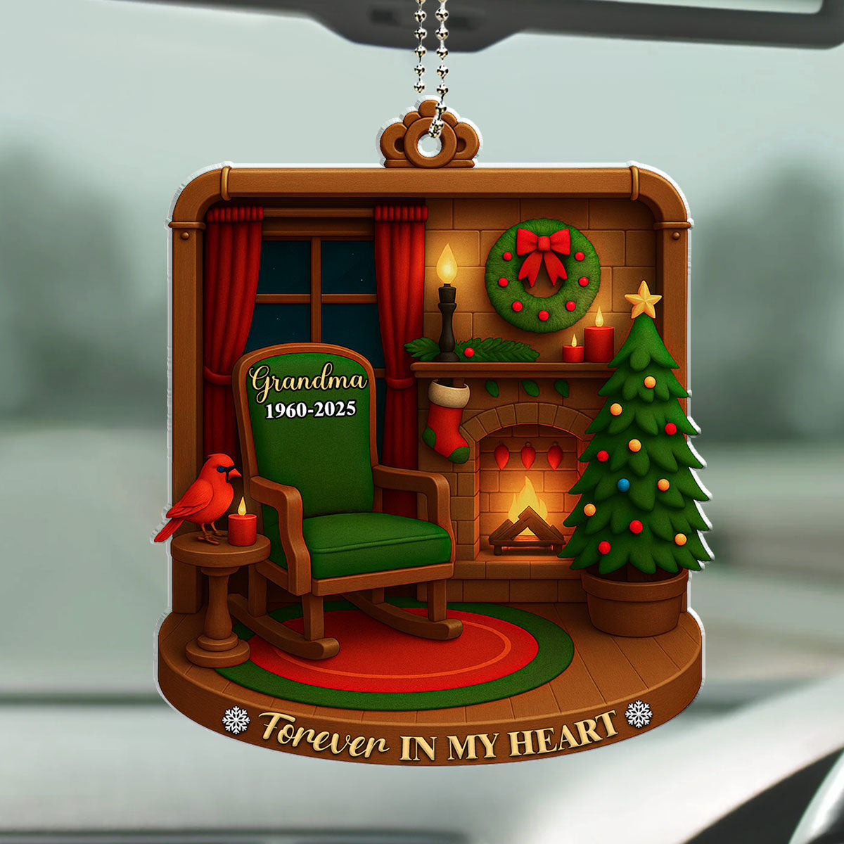 Forever In Our Heart - Personalized Custom Car Ornament