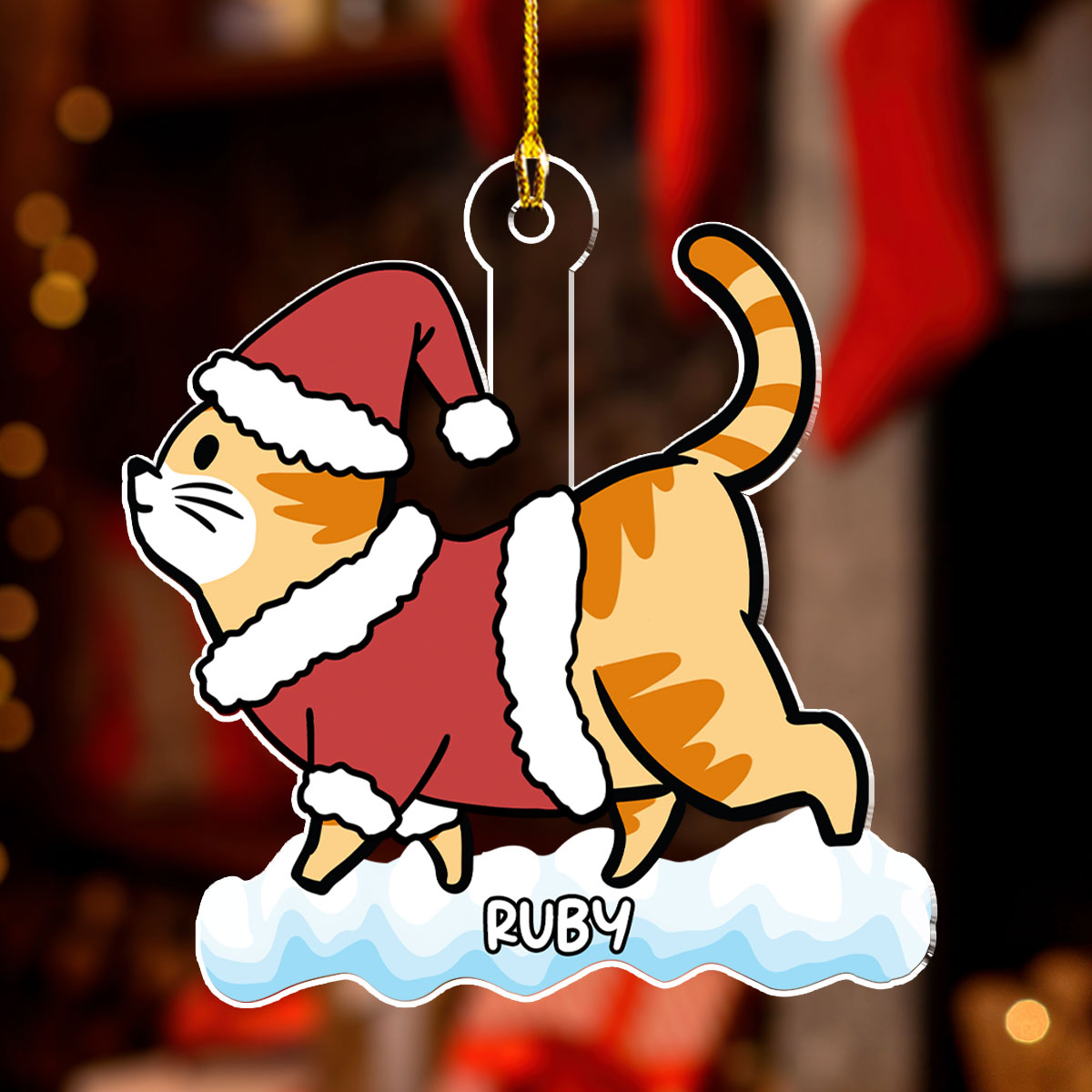Cat Snow - Personalized Custom Acrylic Ornament
