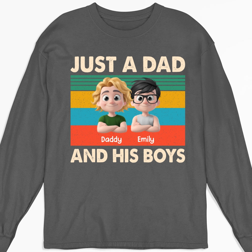 Just A Dad And His Kid - Personalized Custom Shirt