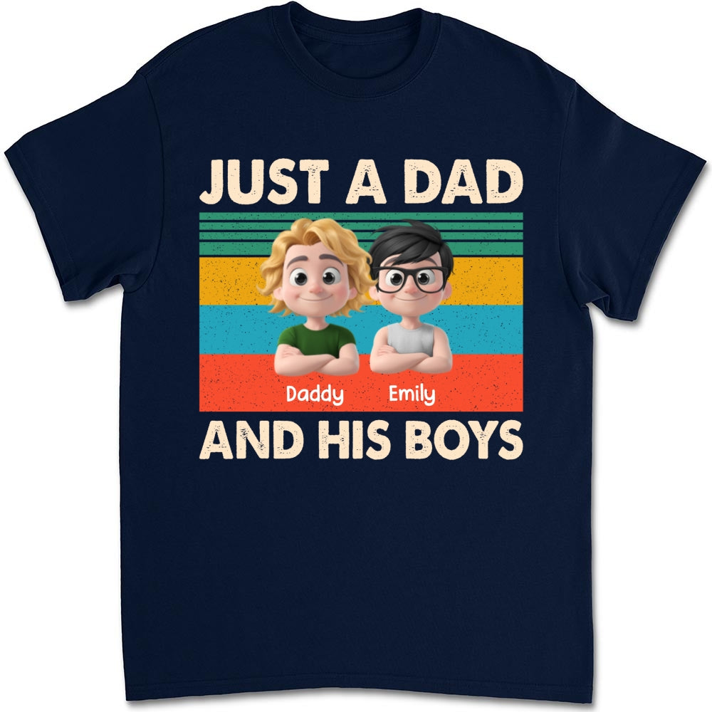 Just A Dad And His Kid - Personalized Custom Shirt