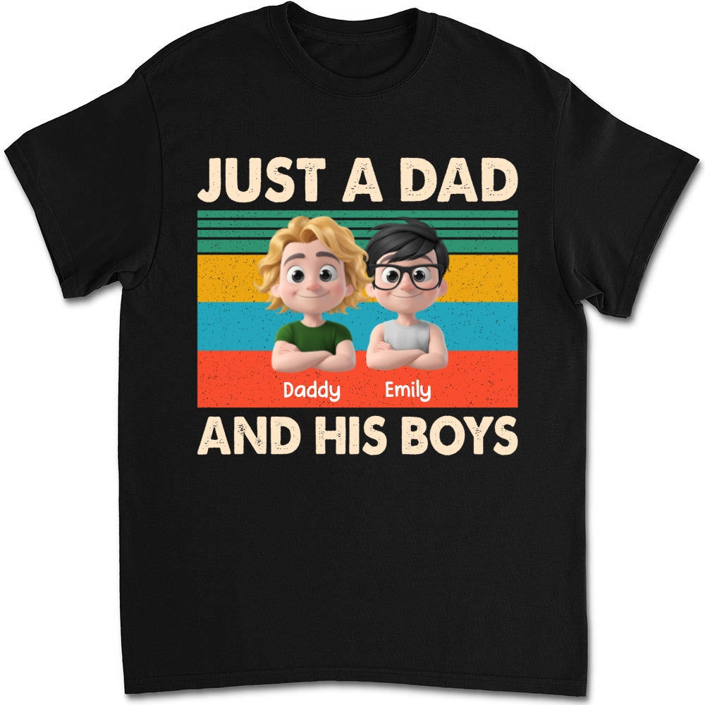 Just A Dad And His Kid - Personalized Custom Shirt