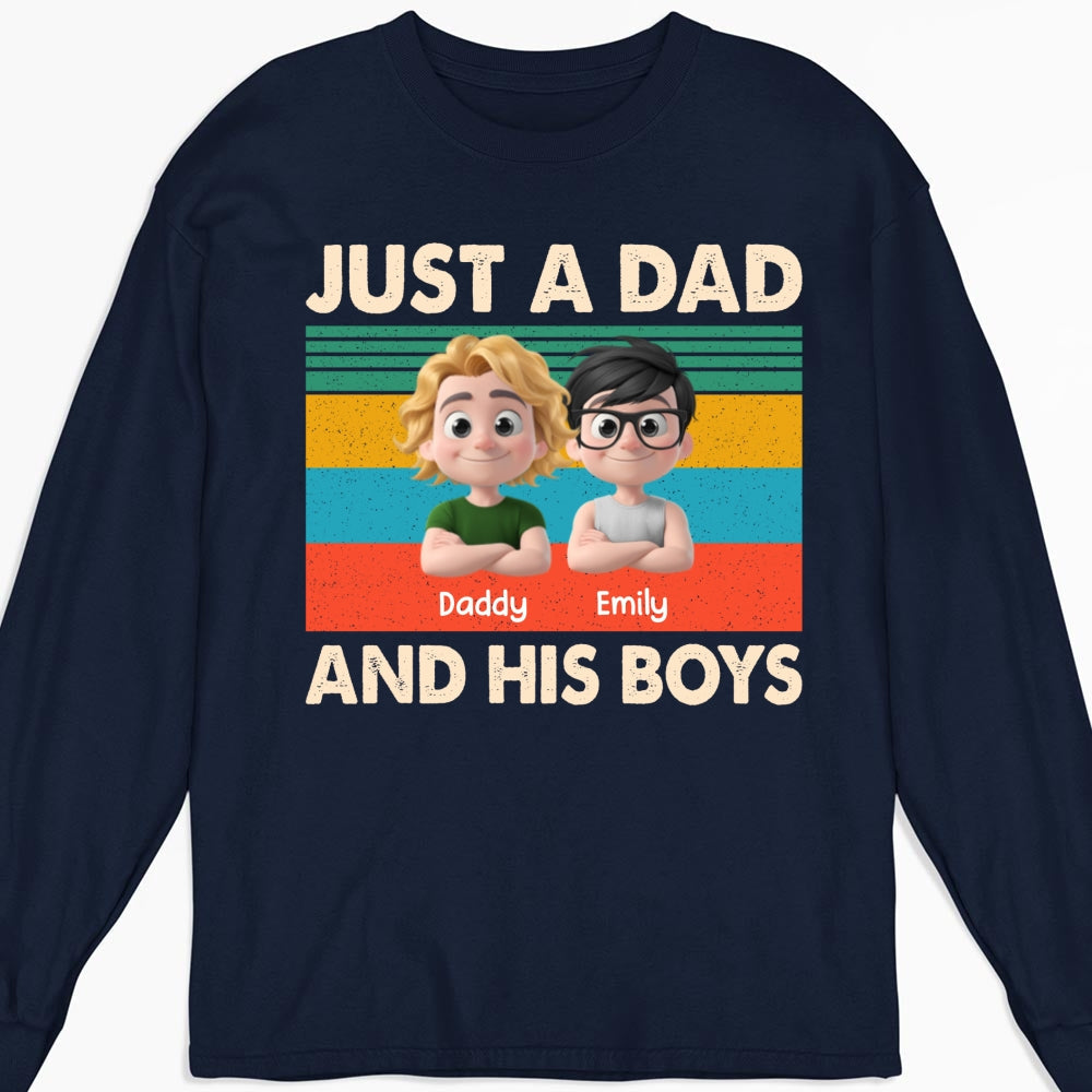 Just A Dad And His Kid - Personalized Custom Shirt
