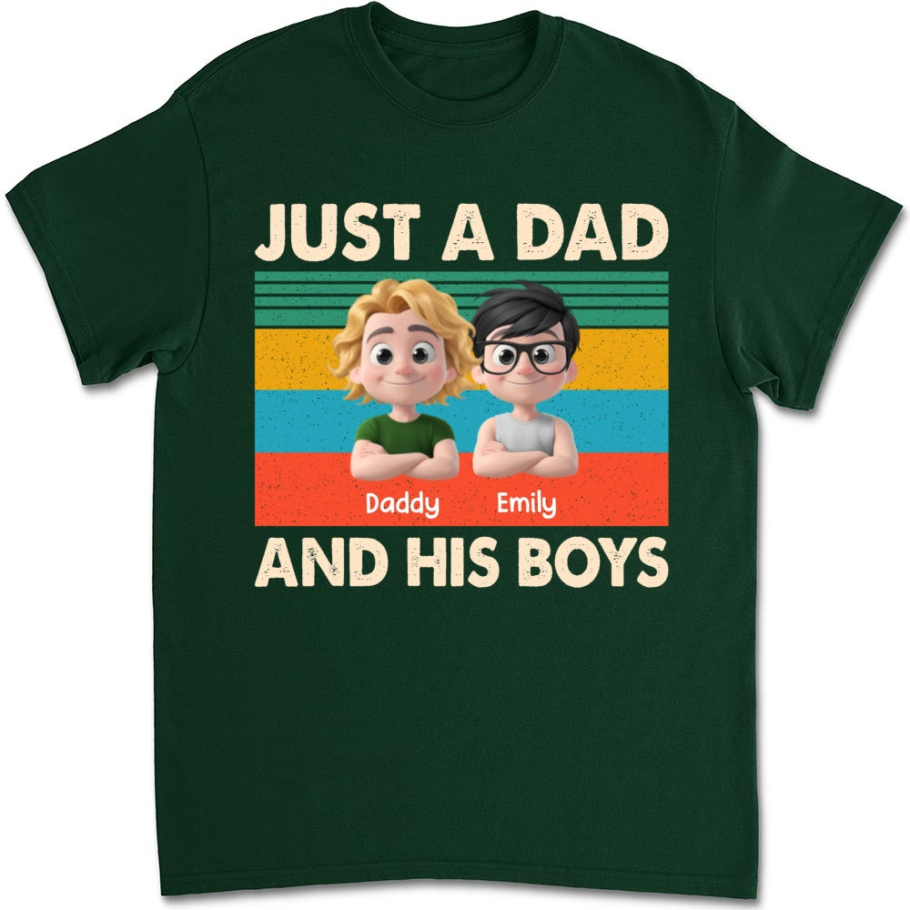 Just A Dad And His Kid - Personalized Custom Shirt