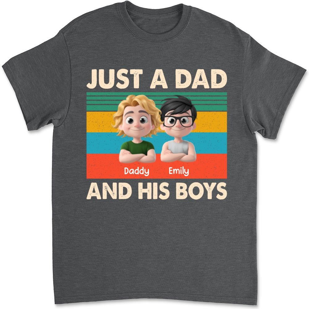 Just A Dad And His Kid - Personalized Custom Shirt