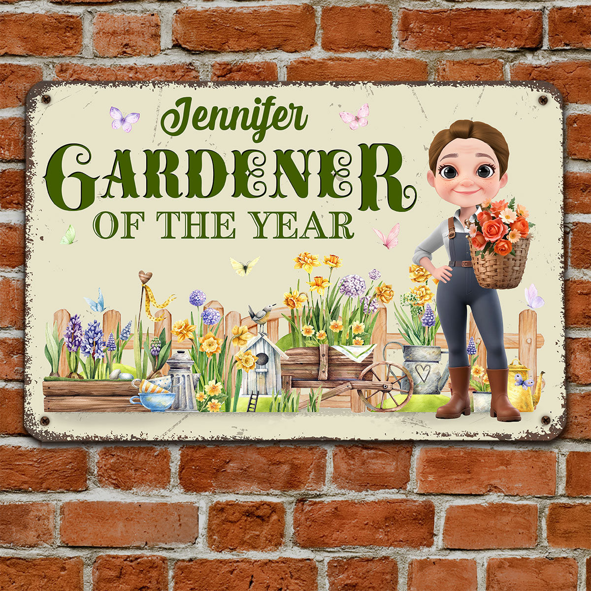 Gardener Of The Year - Personalized Custom Metal Sign