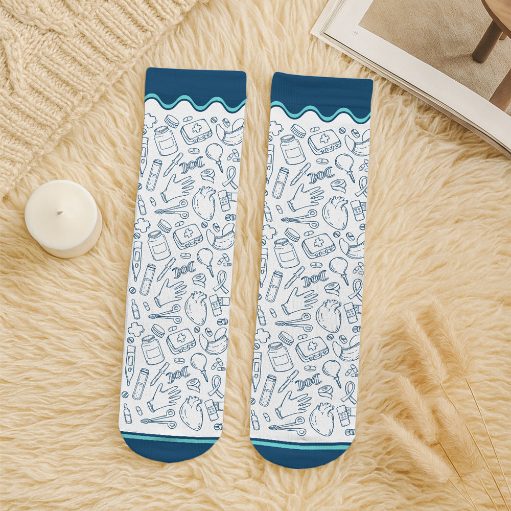 Proud To Be A Nurse - Personalized Custom Crew Socks