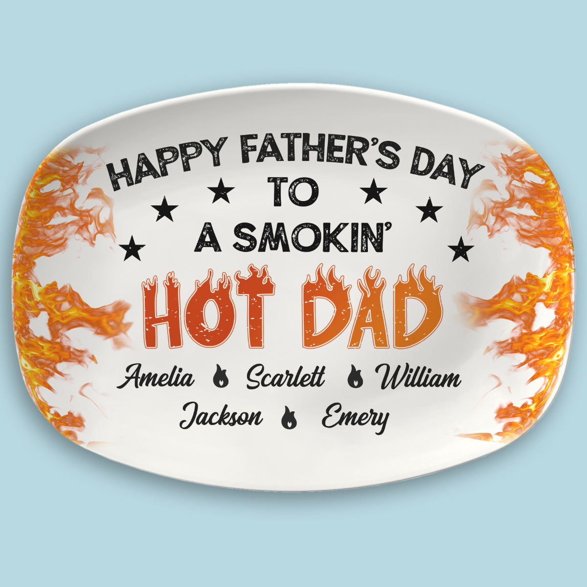 Hot On The Grill Dad - Personalized Custom Platter