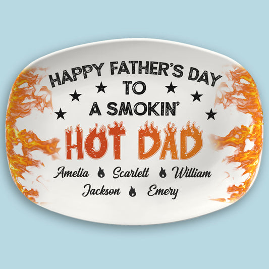 Hot On The Grill Dad - Personalized Custom Platter