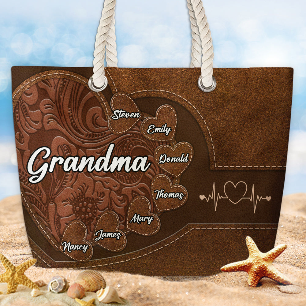 The Heart Of The Family - Personalized Custom Beach Bag