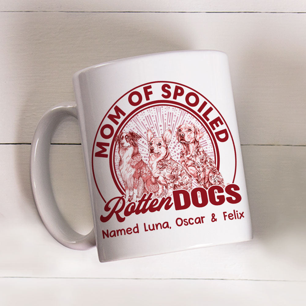 Spoiled Rotten Dog With Blue  - Personalized Custom Coffee Mug