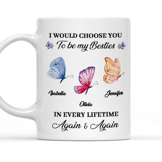 Besties For Life - Personalized Custom Coffee Mug