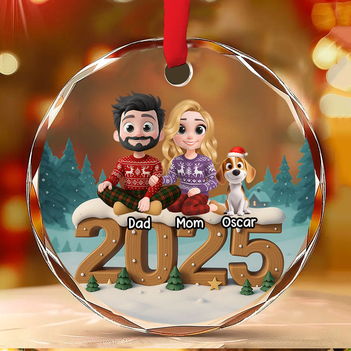 As A Family Now Onwards - Personalized Custom 3D Effect Glass Ornament