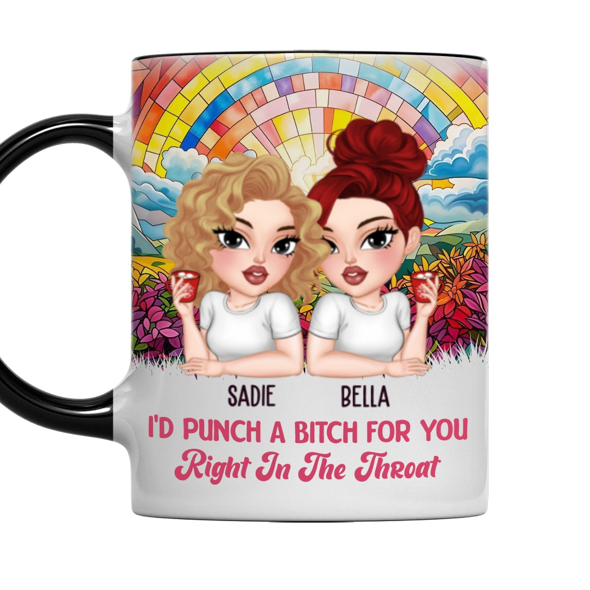 Punch For You My Bestie - Personalized Custom Accent Mug
