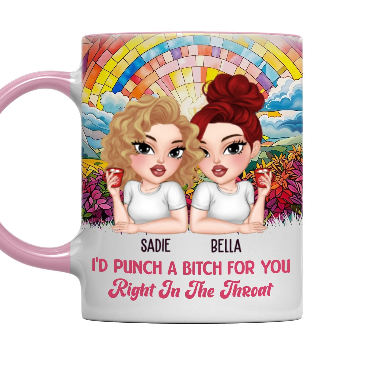Punch For You My Bestie - Personalized Custom Accent Mug