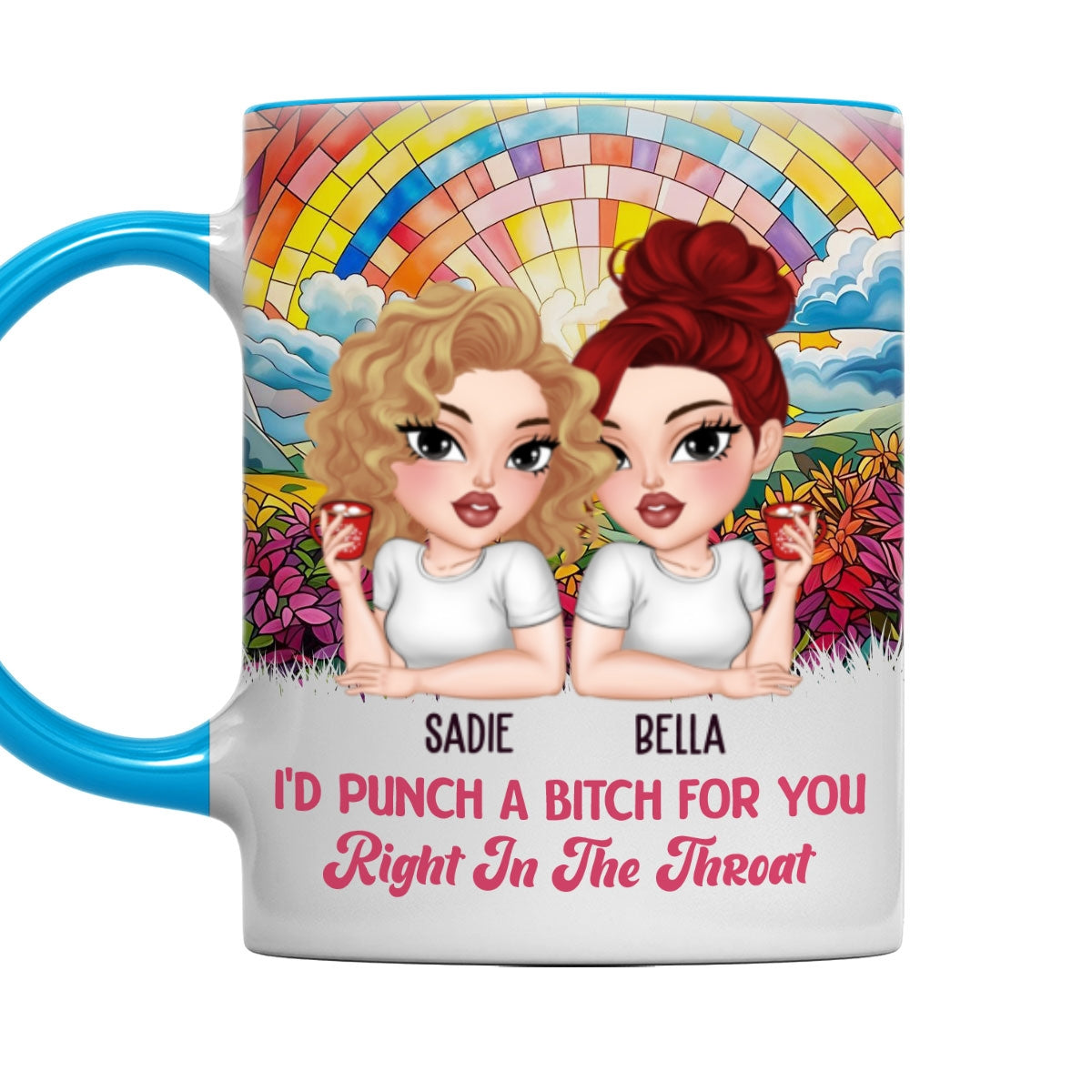 Punch For You My Bestie - Personalized Custom Accent Mug