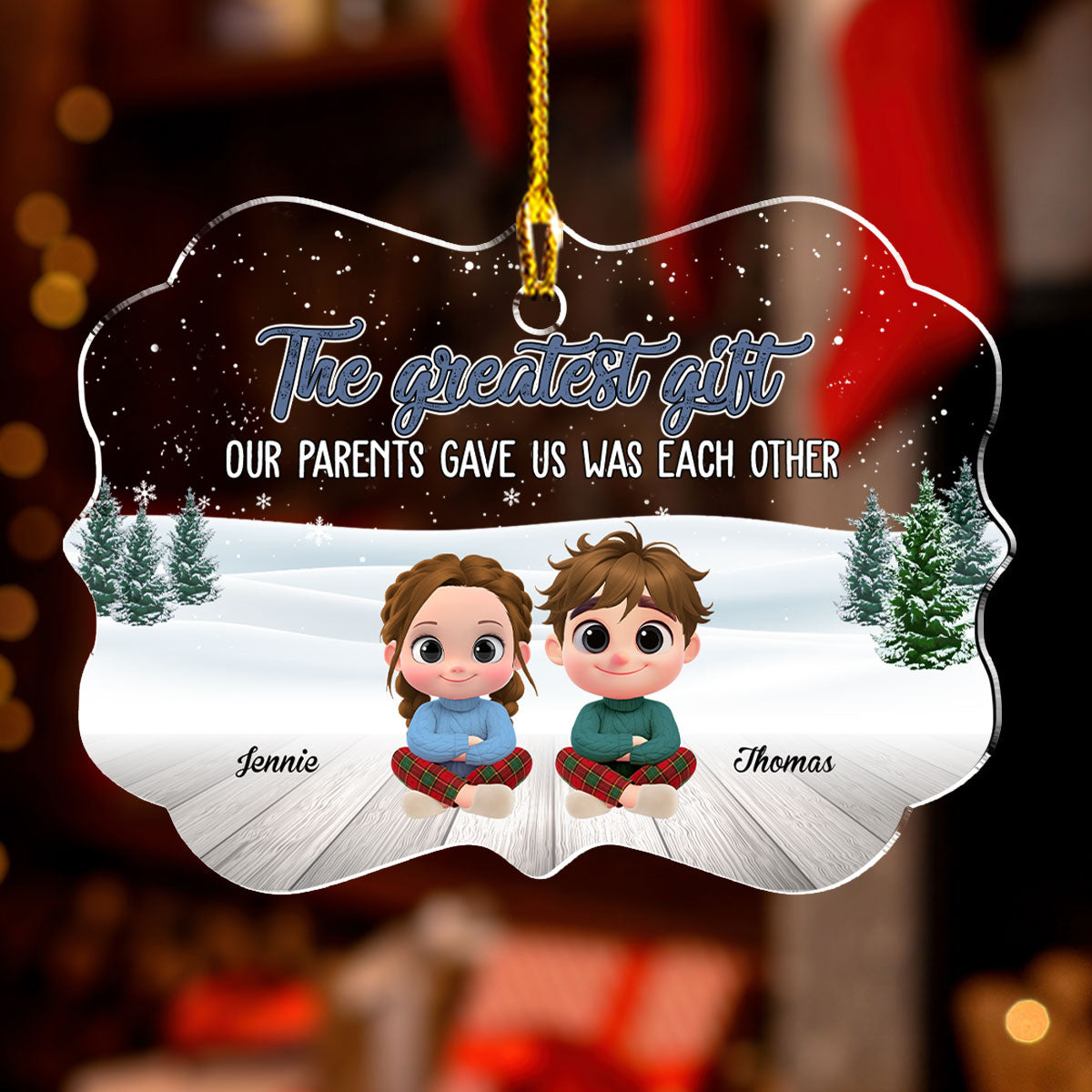 Our Greatest Gift Cartoon - Personalized Custom Acrylic Ornament