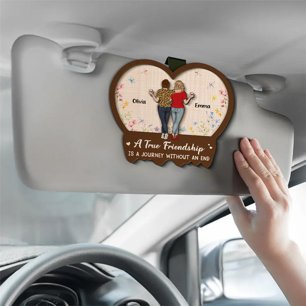 A True Friendship Is A Journey - Personalized Custom Car Visor Clip