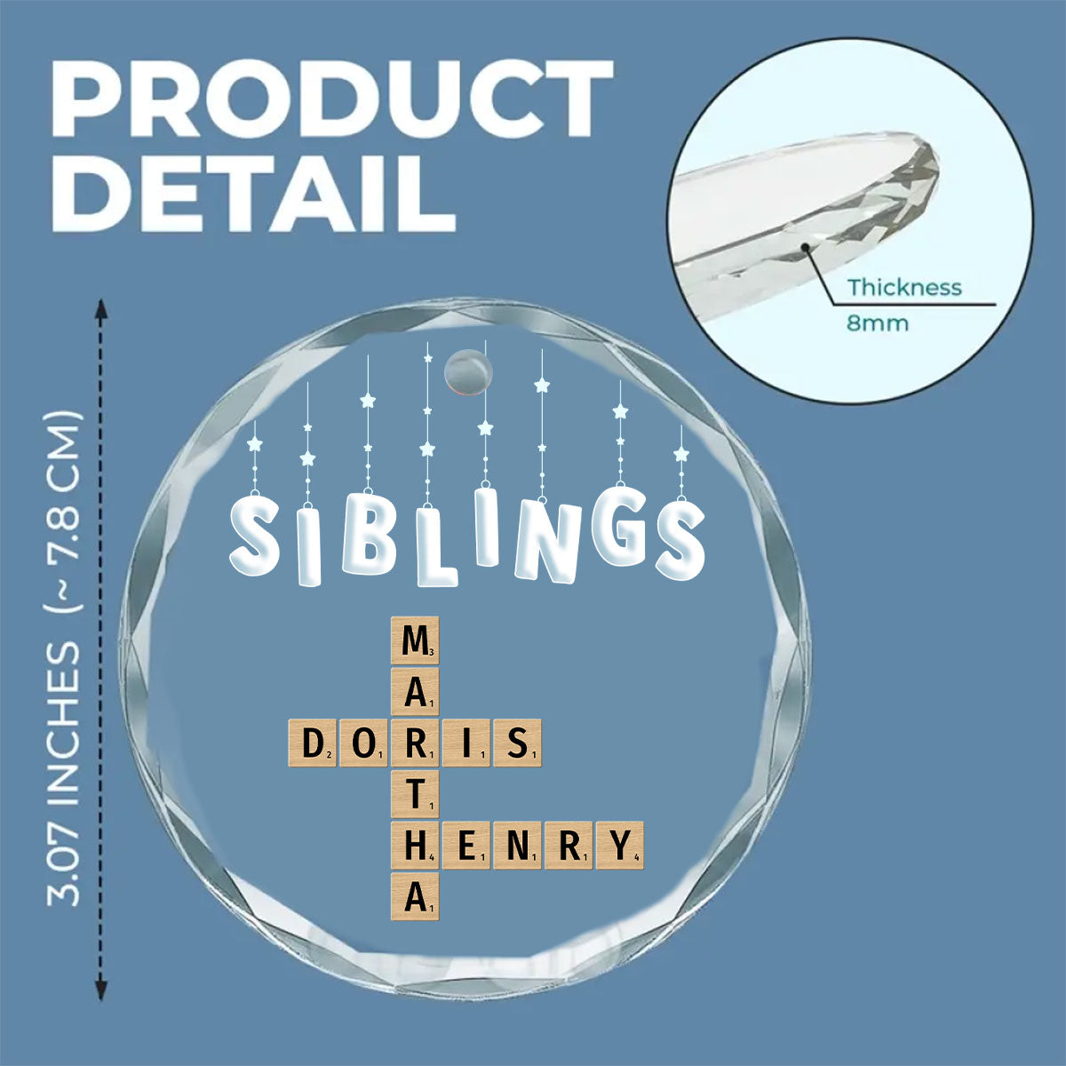 Lovely Siblings - Personalized Custom Glass Ornament