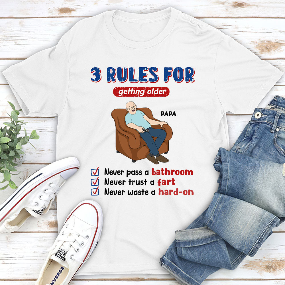 Grandpa Rules Laugh Leak Repeat - Personalized Custom Shirt