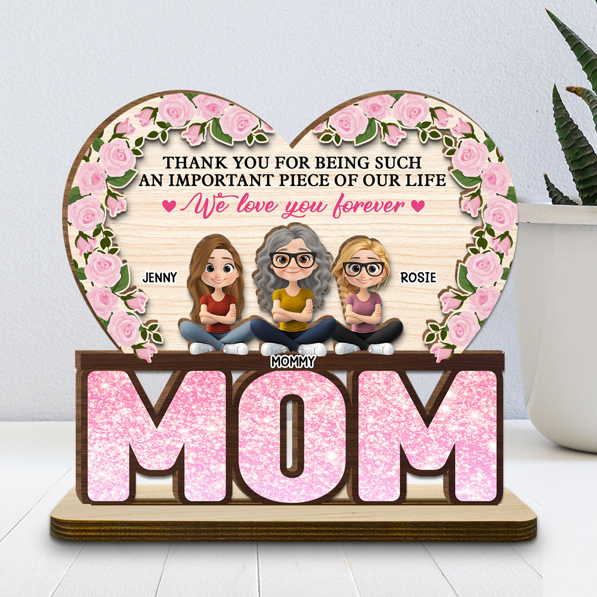 Thank You For Being Such An Important Piece Of My Life - Personalized Custom 2-Layer Wood Plaque With Flat Base