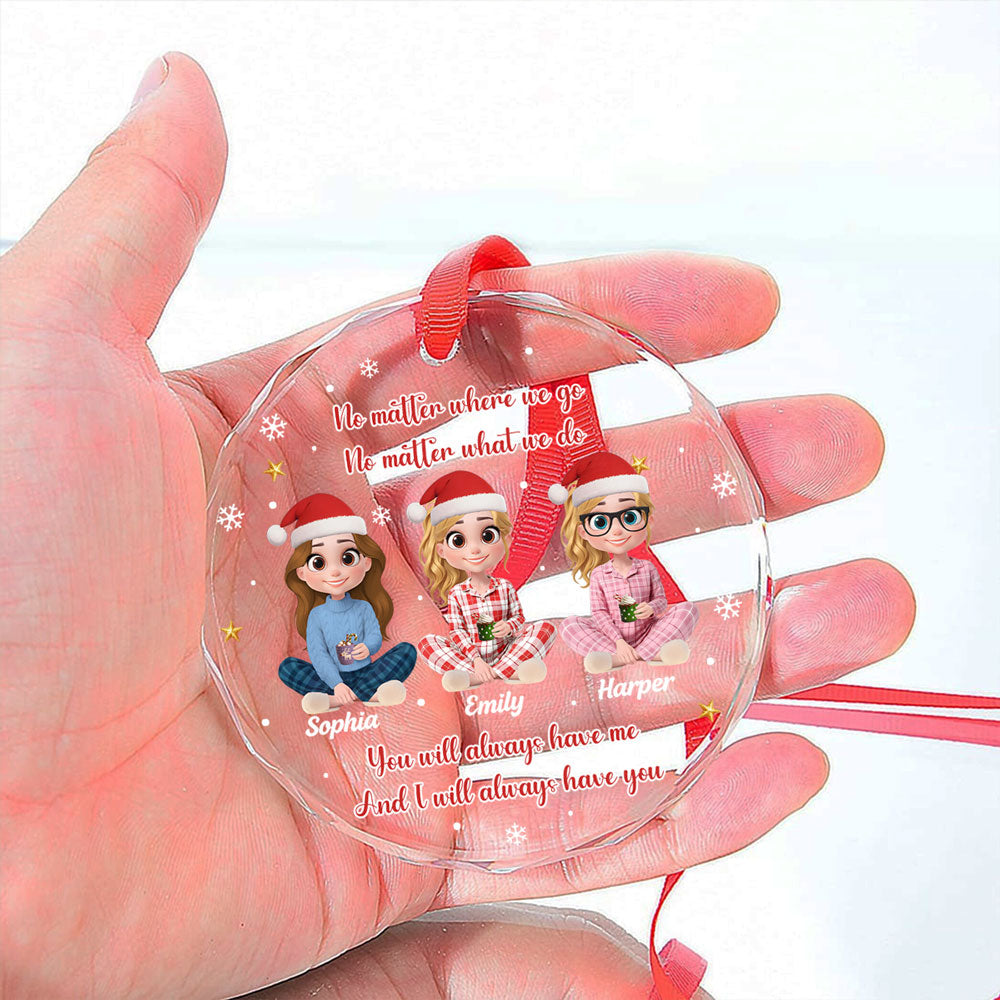 No Matter Where We Go - Personalized Custom Glass Ornament