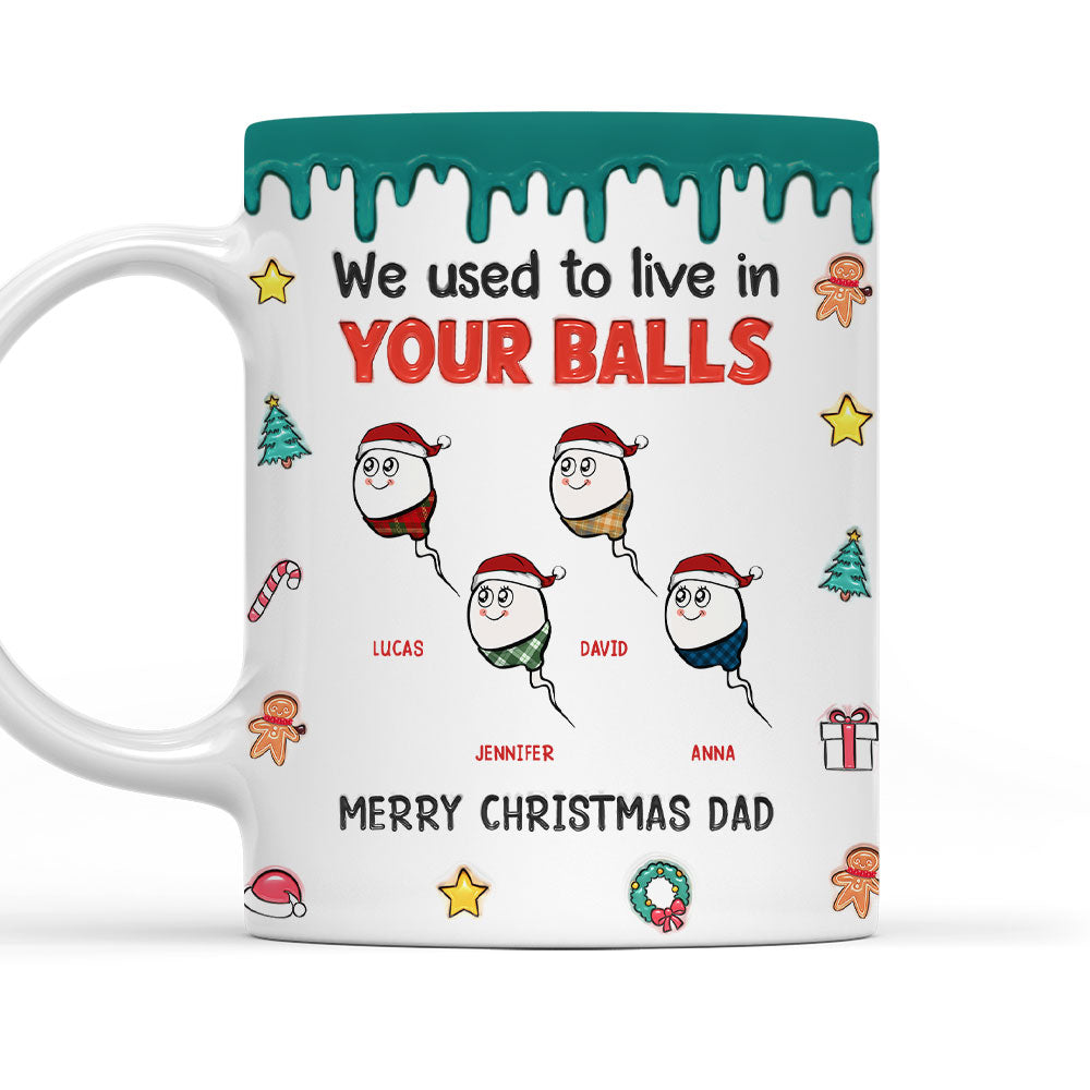 We Used To Lived In Your Balls Merry Christmas - Personalized Custom 3D Inflated Effect Mug