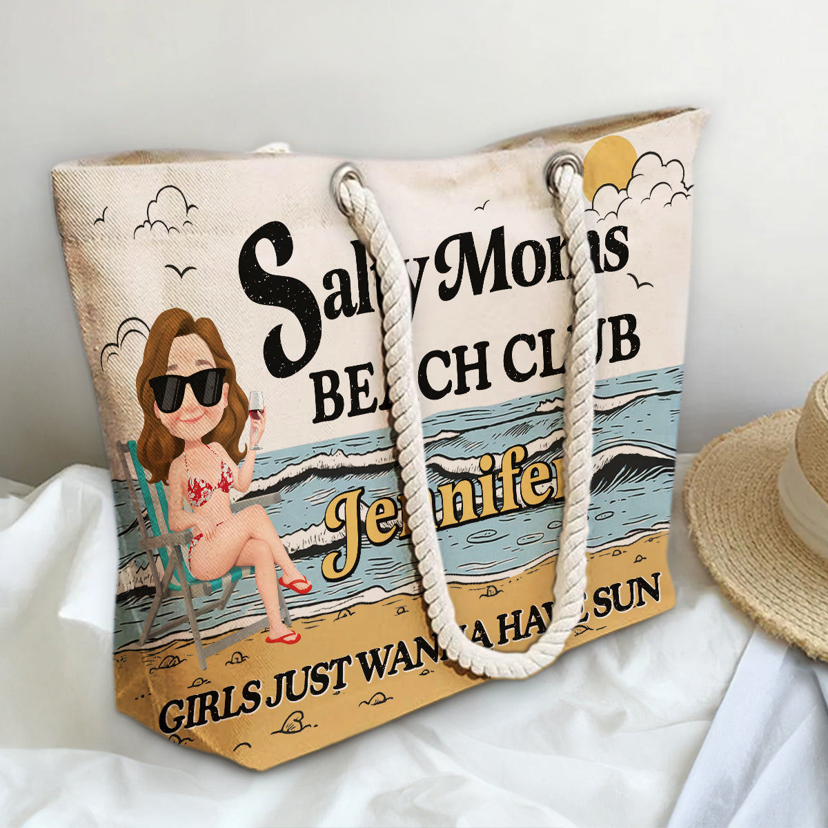 Salty Moms Club - Personalized Beach Bag