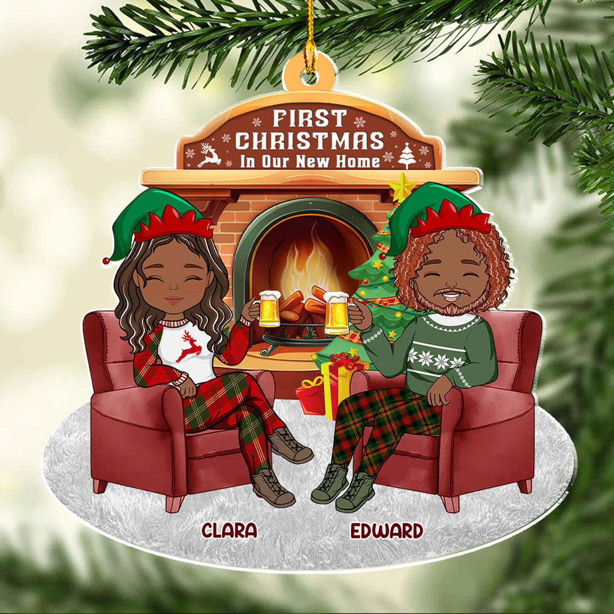 Couple Christmas Together - Personalized Custom Acrylic Ornament