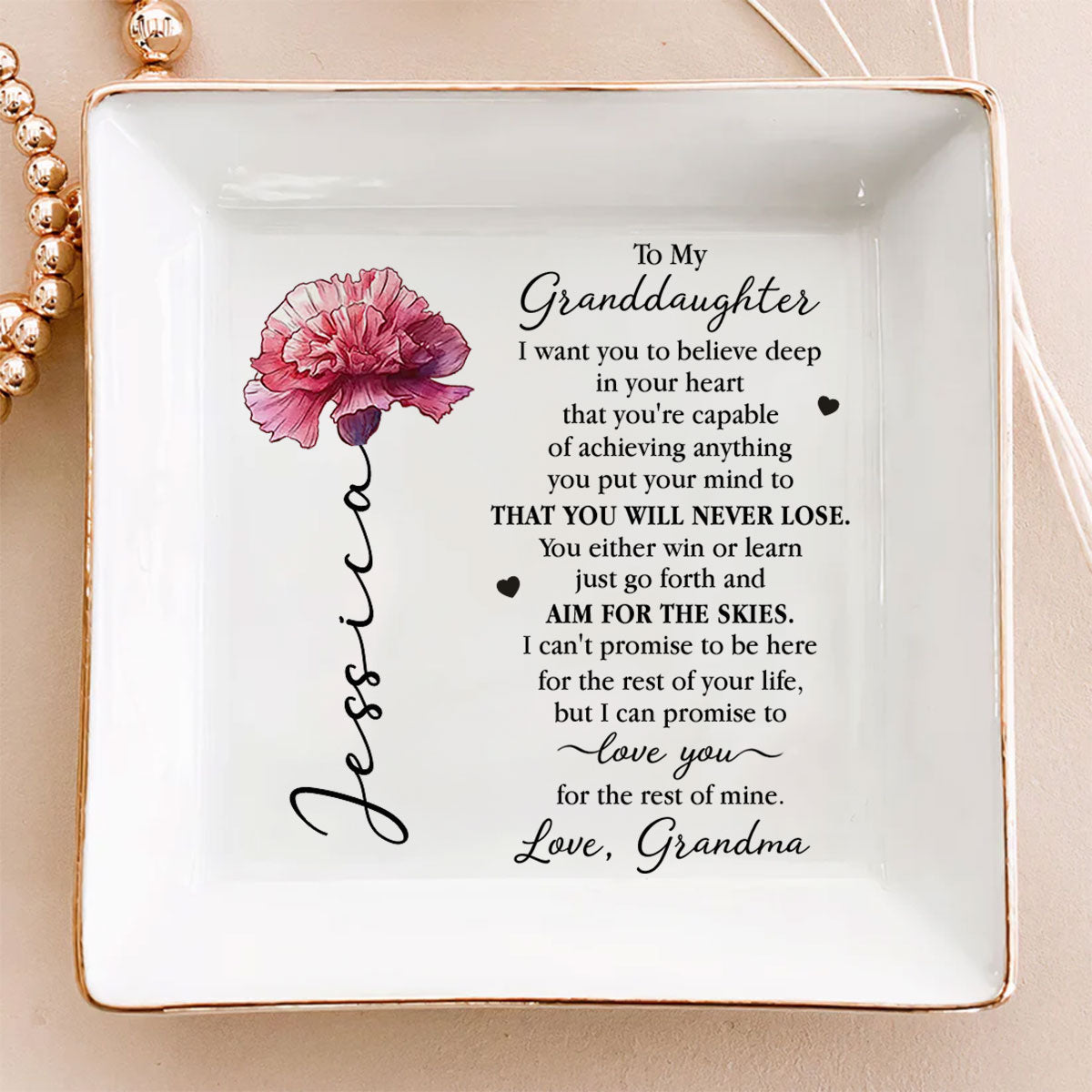 I Love You My Granddaughter - Personalized Custom Jewelry Dish